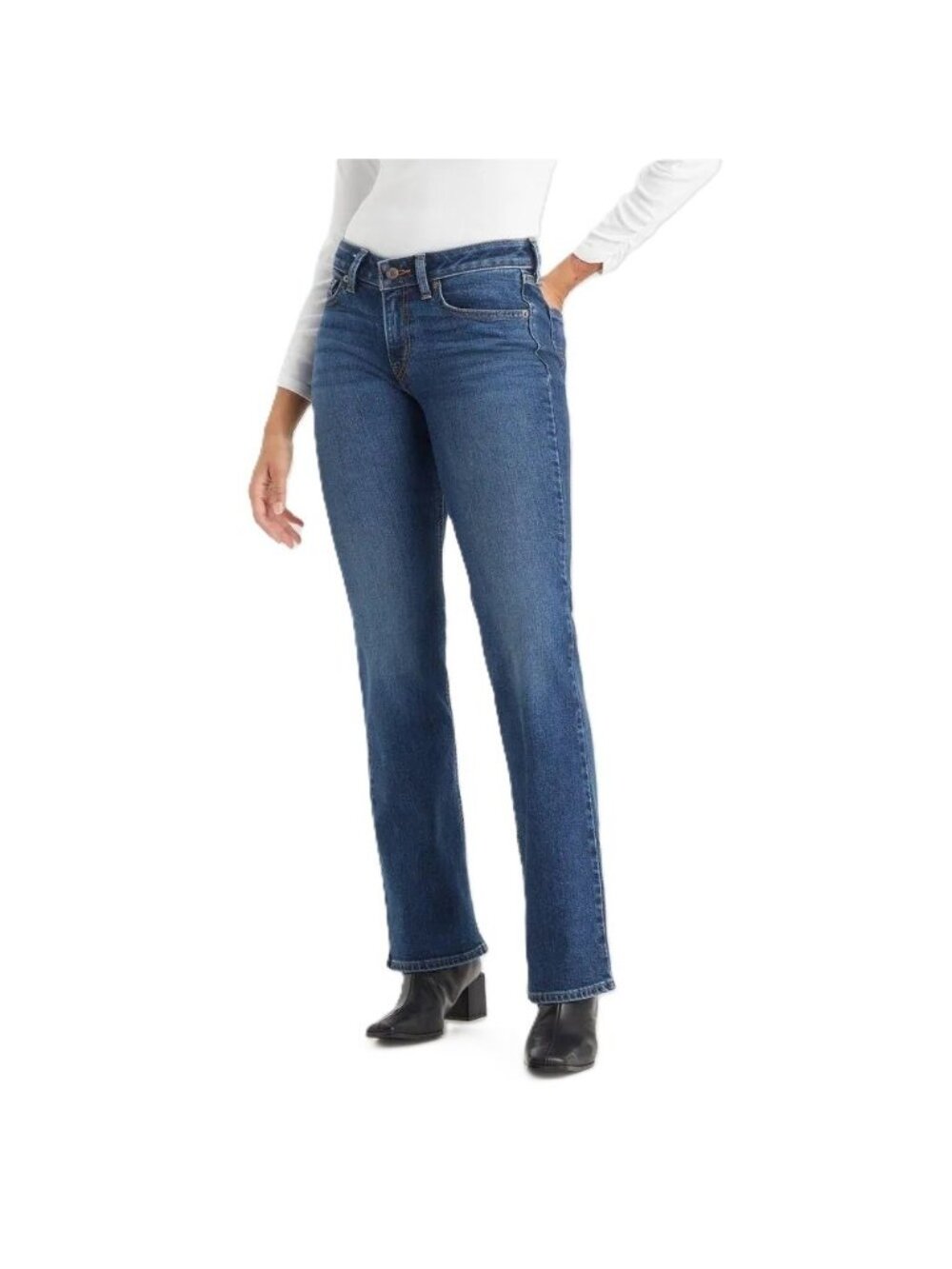Women's Levi's Super Low Rise Bootcut Jeans Size 25 x 32 Cotton Blend Denim